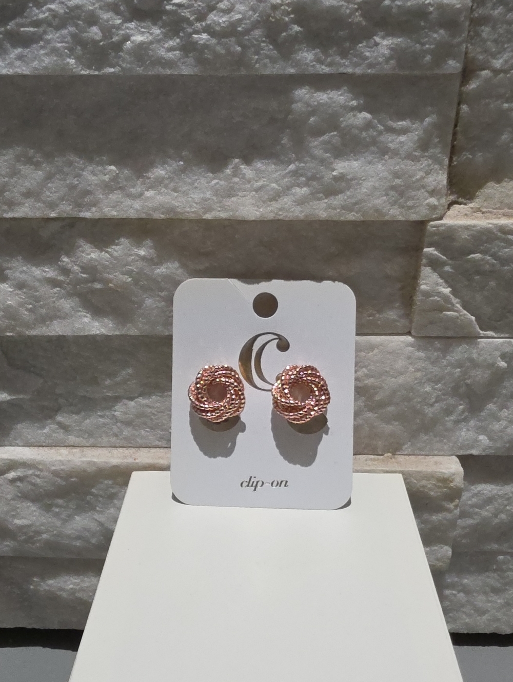 Rose Gold Knot Clip-On Earrings